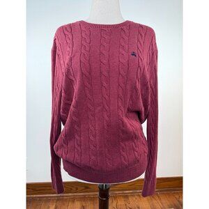 Brooks Brothers XL Cable Knit Sweater Supima Cotton Burgundy